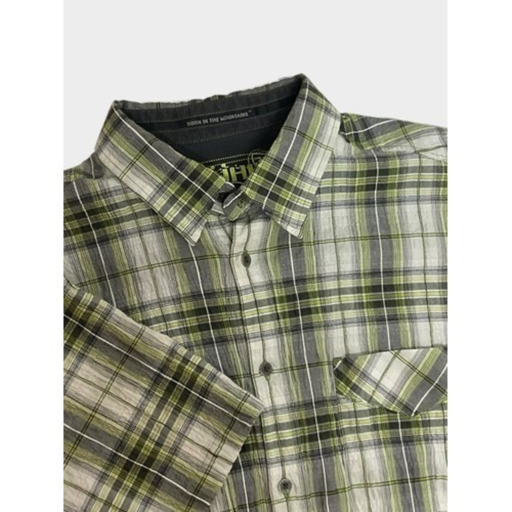 Kuhl Suncel Green Plaid Short Sleeve Button Up Shirt Men L China Cotton Blend